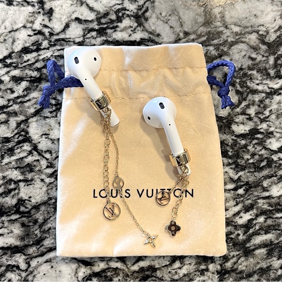 Louis Vuitton Accessories - Louis Vuitton Nanogram Earphone Earrings Gold